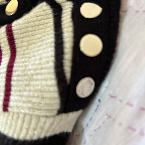 Burgundy, cream, black sweater - Picture 6 of 6